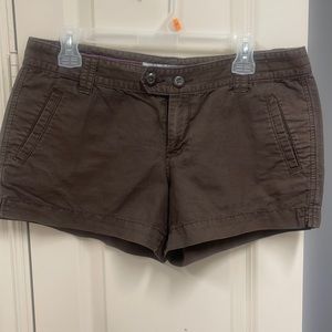 Brown shorts, low rise
